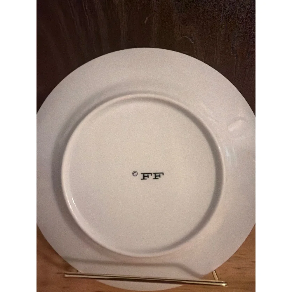 Fitz and Floyd Plate  6.5 in Yellow Excellent Striped Rim Bread Butter FF